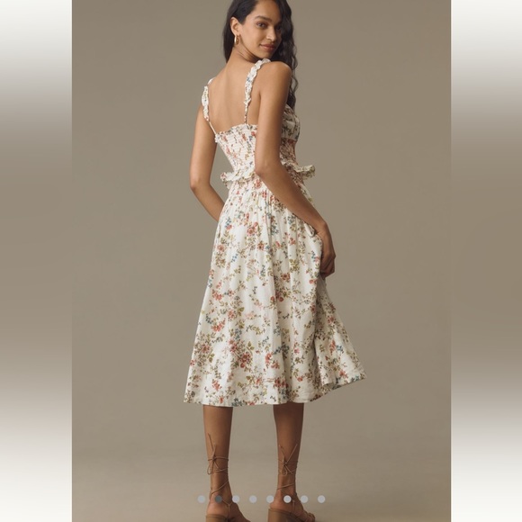 NWT Anthropologie Sleeveless Smocked-Waist
Ruffled Midi Dres Sz Medium - Picture 2 of 16